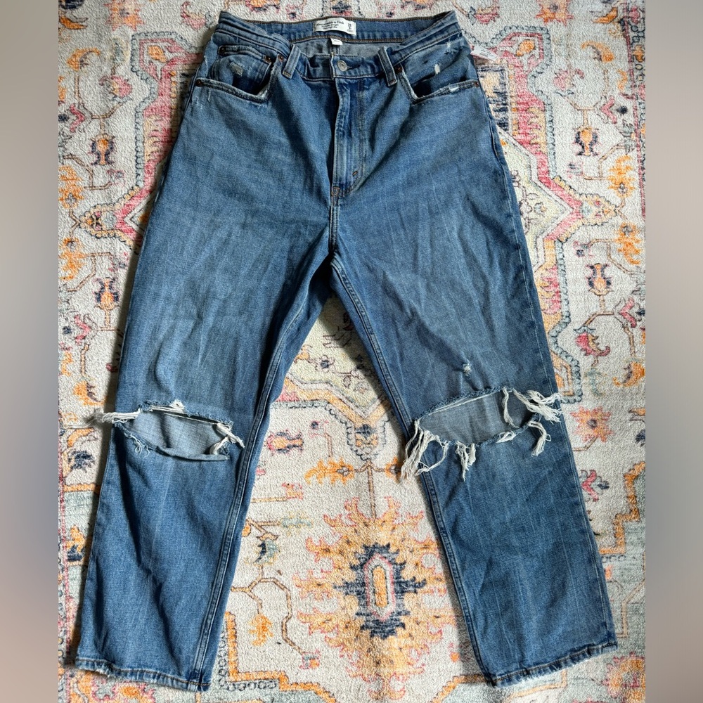 Abercrombie & Fitch Ankle Straight Ultra High Rise Jeans Size 28/6 S Curve Love